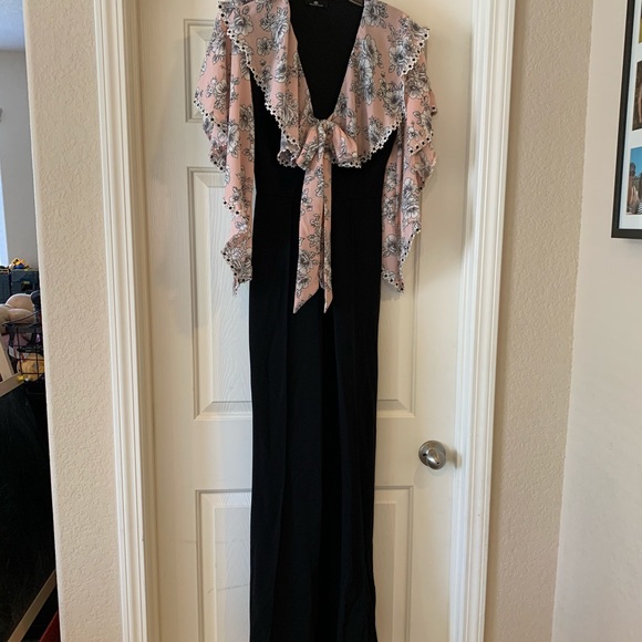 NEW Black Pink Ruffle Jumpsuit - Picture 8 of 8